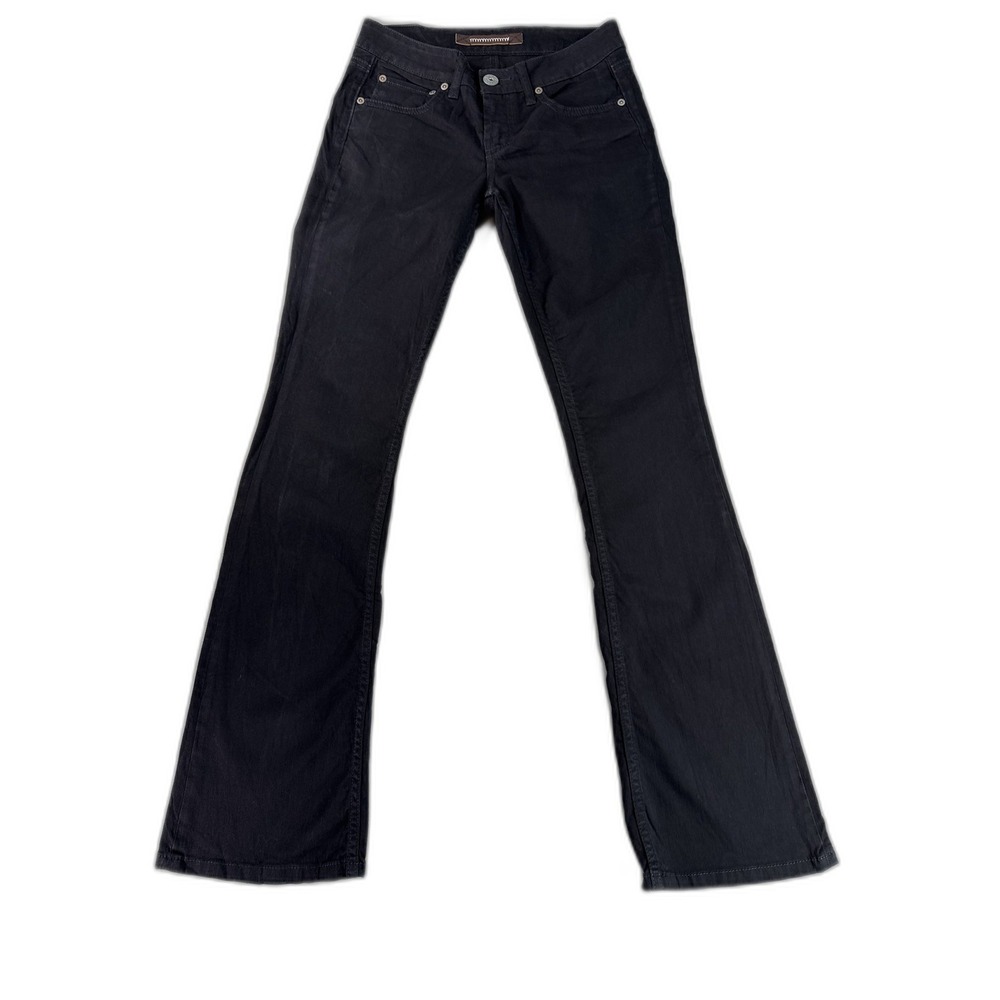 Yanuk Flare Jeans Womens 26 Black Cotton Blend Stretch Denim Five pocket Belt